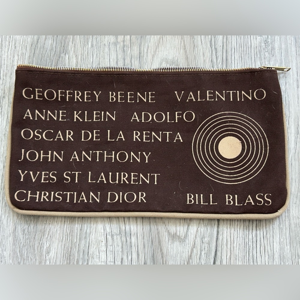 Brown Designer Name Print Large‎ Cosmetic Bag
